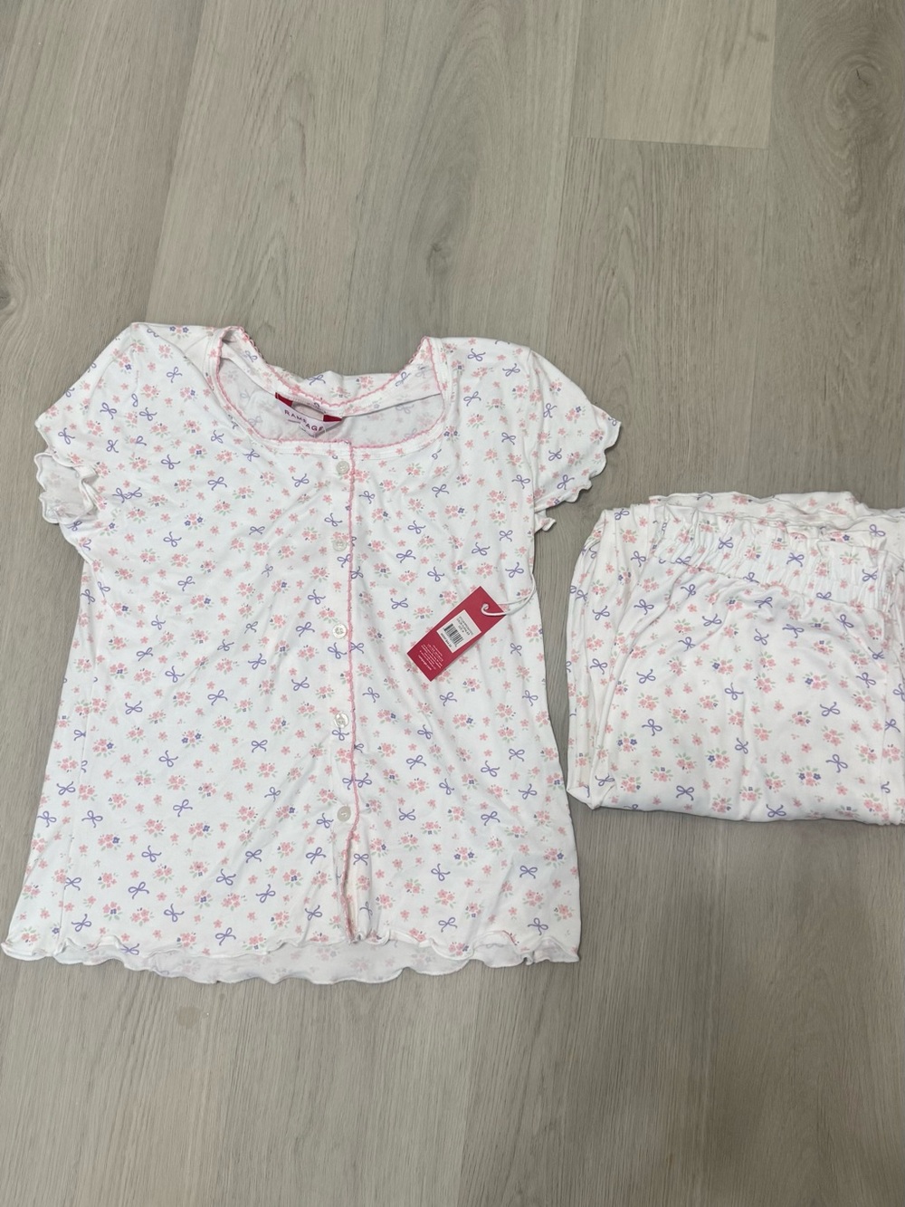 Rampage White & Pink Floral Short-Sleeve Pajama Set